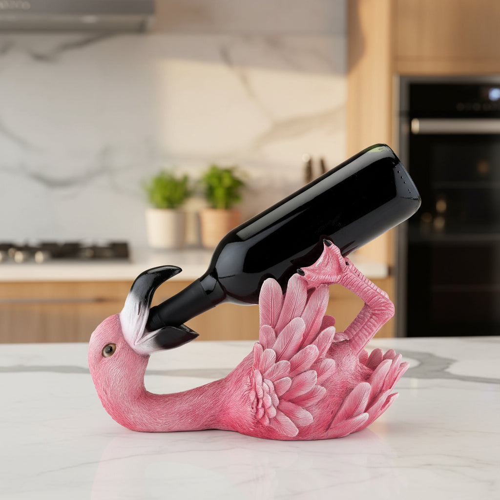 Flamingo Polyresin Wine Bottle Holder