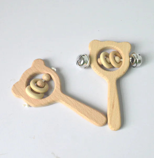 Wooden Beech Handle Chewing Baby Toy