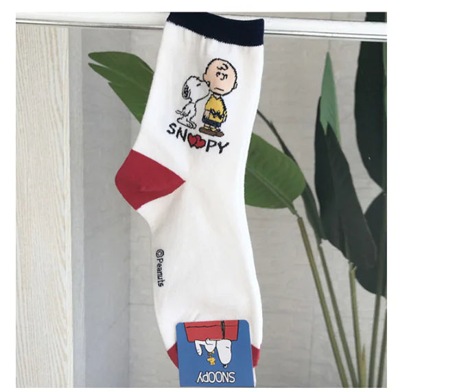 Cartoon Mid-Calf Socks - Snoopy Design