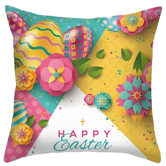 Flowers and Eggs Easter Pillow Cover