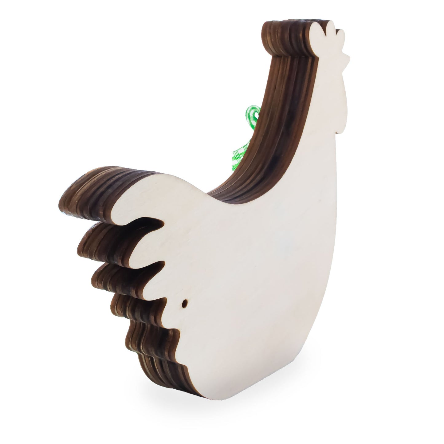 Chicken-Shaped Spring Garden Wooden Figurine with LED Lights
