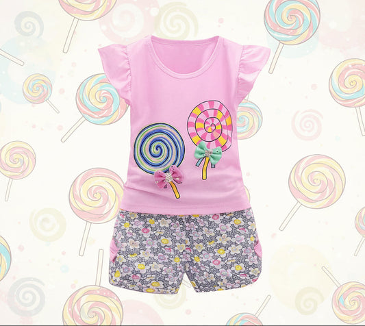 Lollipop Floral T-Shirt & Shorts Set 3T-4T