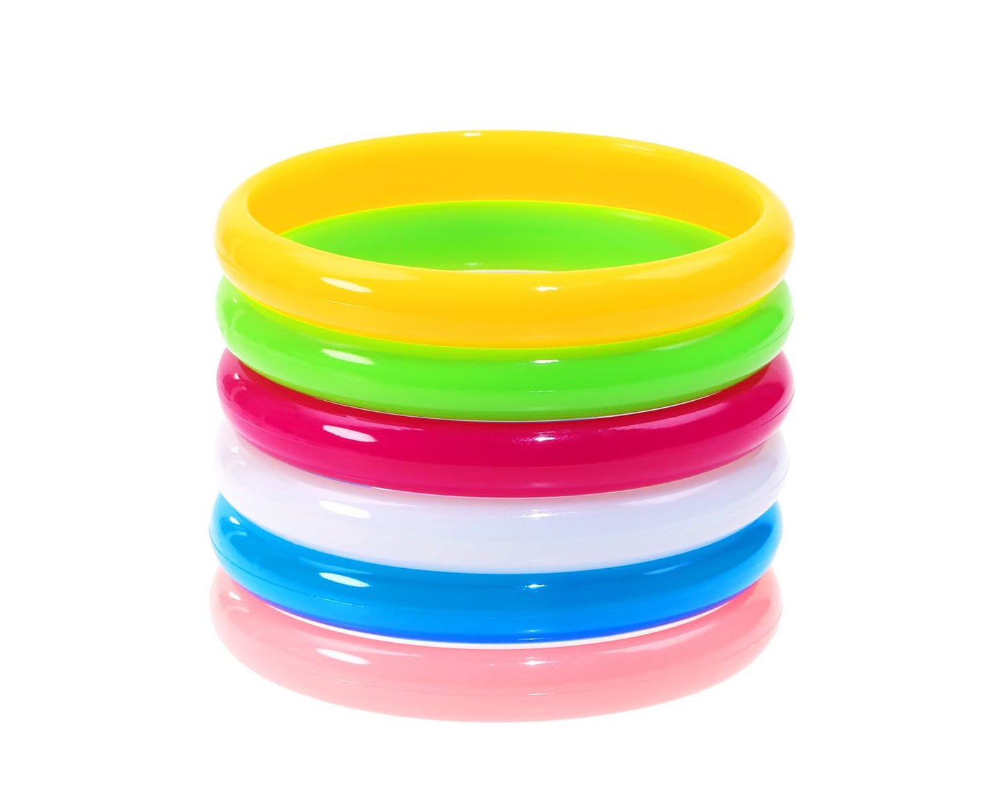 PPhtony Resin Bracelets 6Pcs Retro Candy Color 80s 90s Costume Party Wrist Band Play Bracelets Plastic Jewelry Ring for Women Men