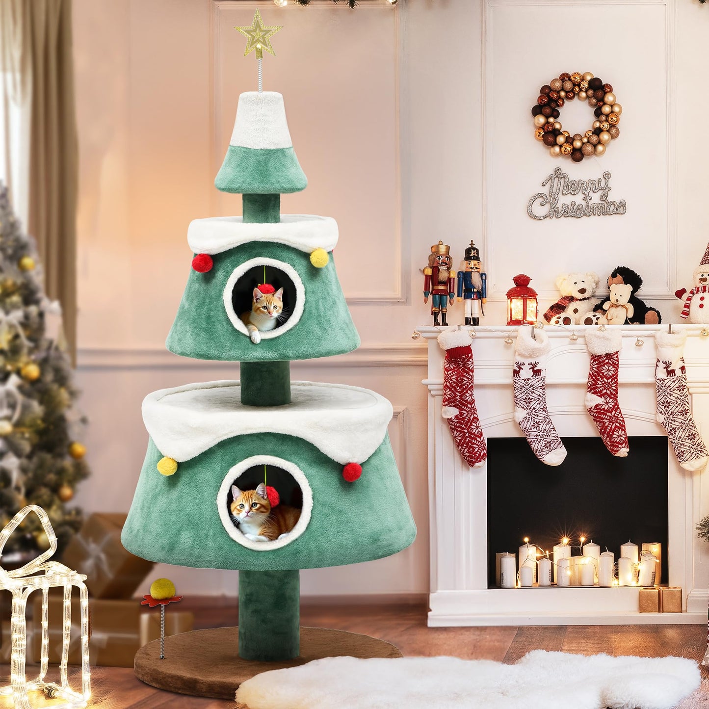63" Cat Tree with Cat Teaser Toy