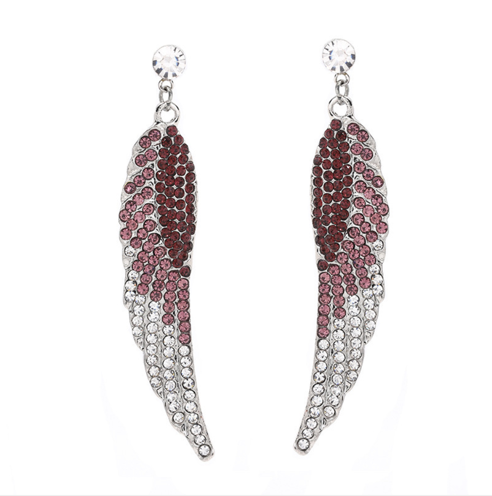 Angel Wings Rhinestone Earrings