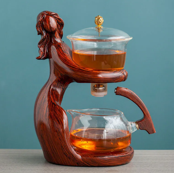 Semi-Automatic Glass Kung Fu Tea Set with Infuser