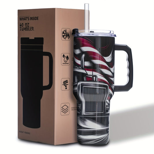 40oz Patriotic Stainless Steel Tumbler with Handle