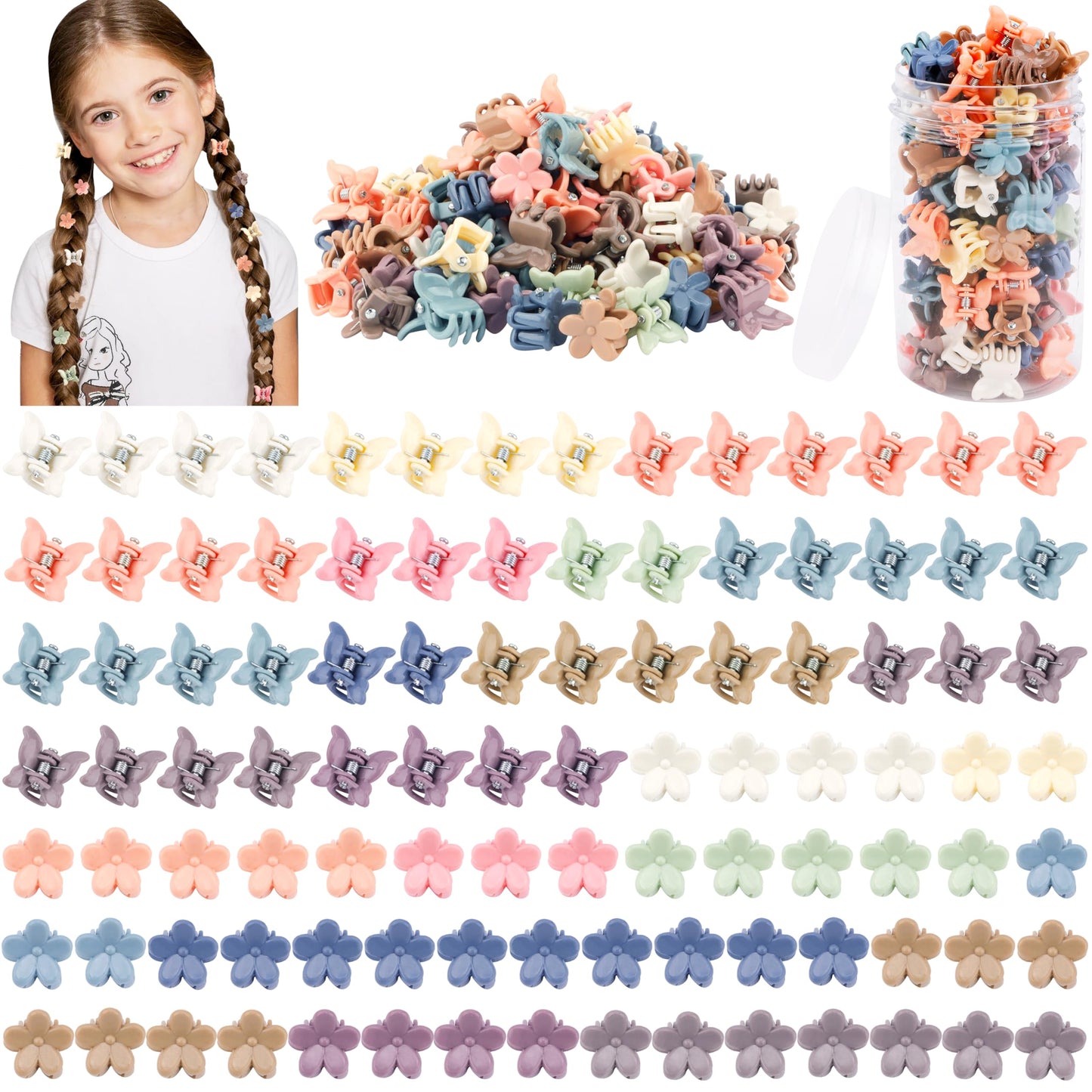 100-Piece Mini Hair Clip Set