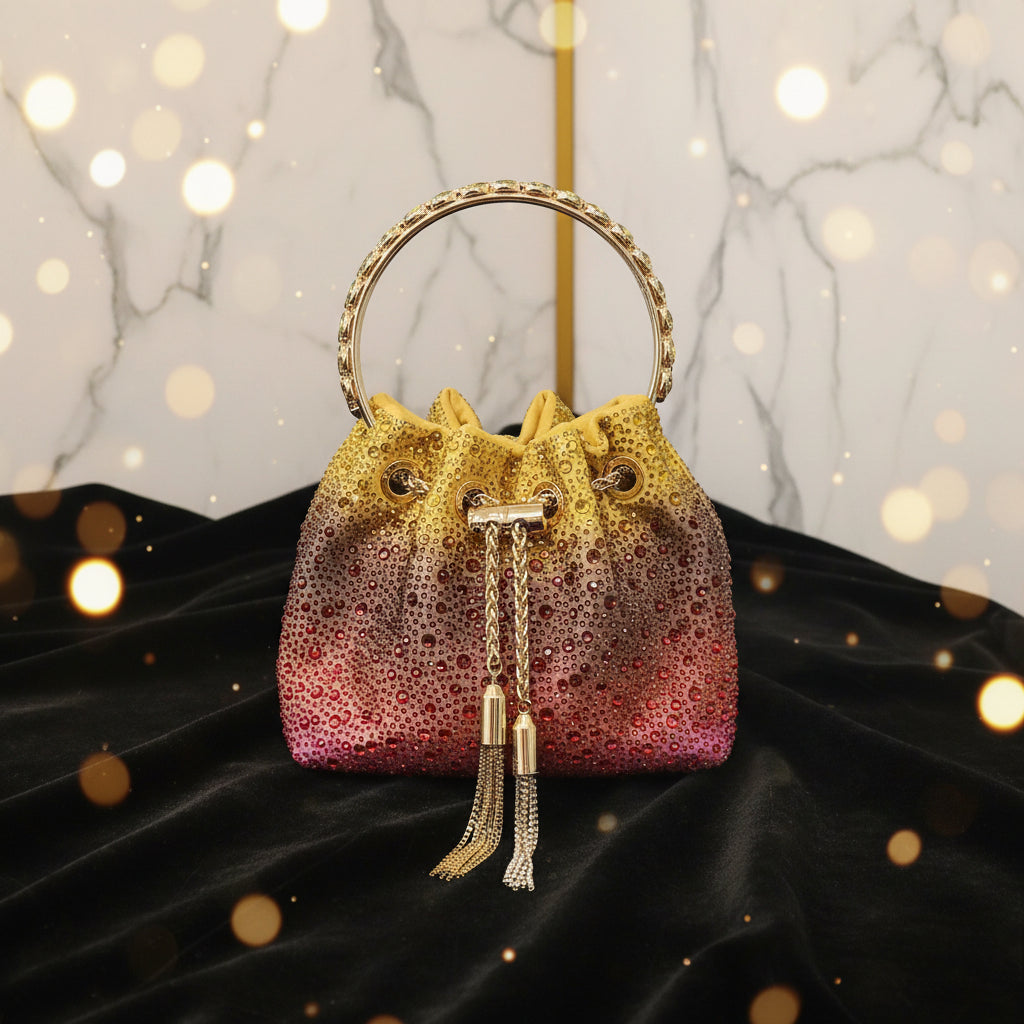 Rhinestone Chain Crossbody Tote Bag