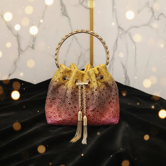 Rhinestone Chain Crossbody Tote Bag