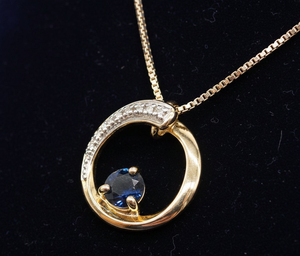 Ross Simons Sapphire Gold Vermeil Sterling Silver Necklace