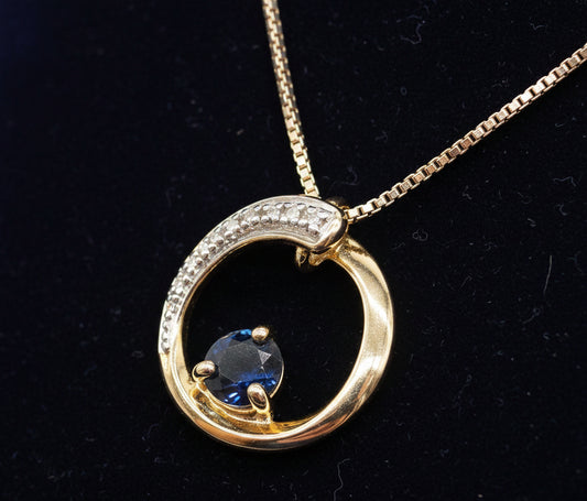 Ross Simons Sapphire Gold Vermeil Sterling Silver Necklace