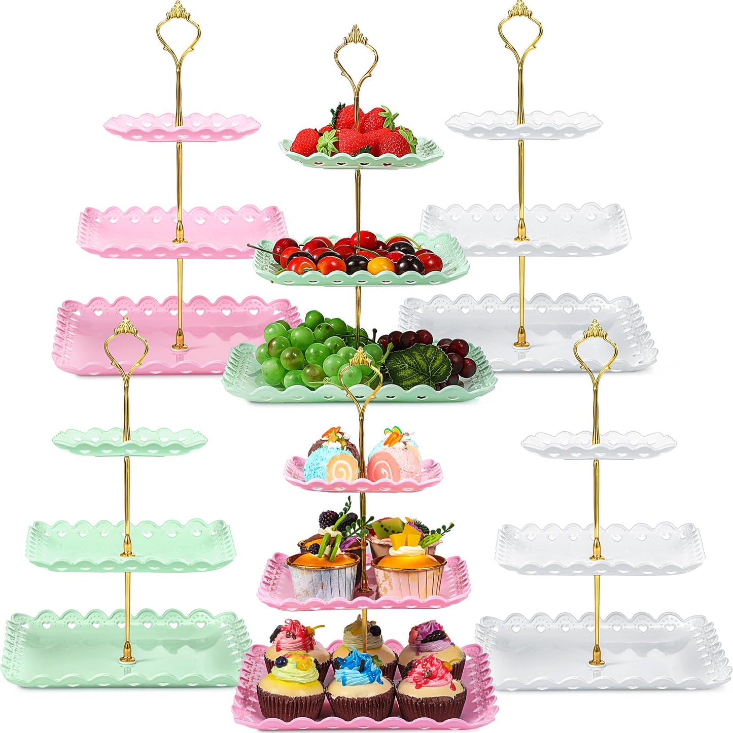 3-Tier Cupcake Stand - Set of 6
