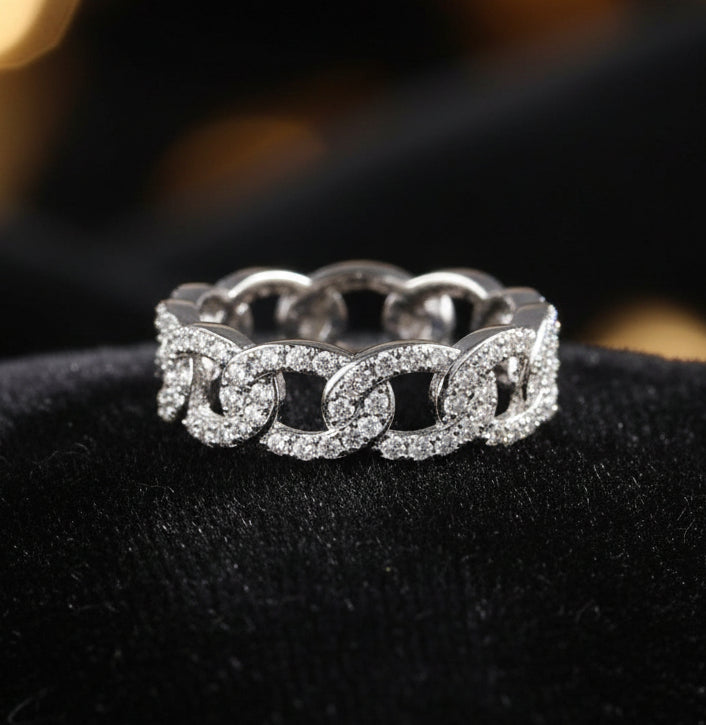 Cuban Diamond Stud Ring