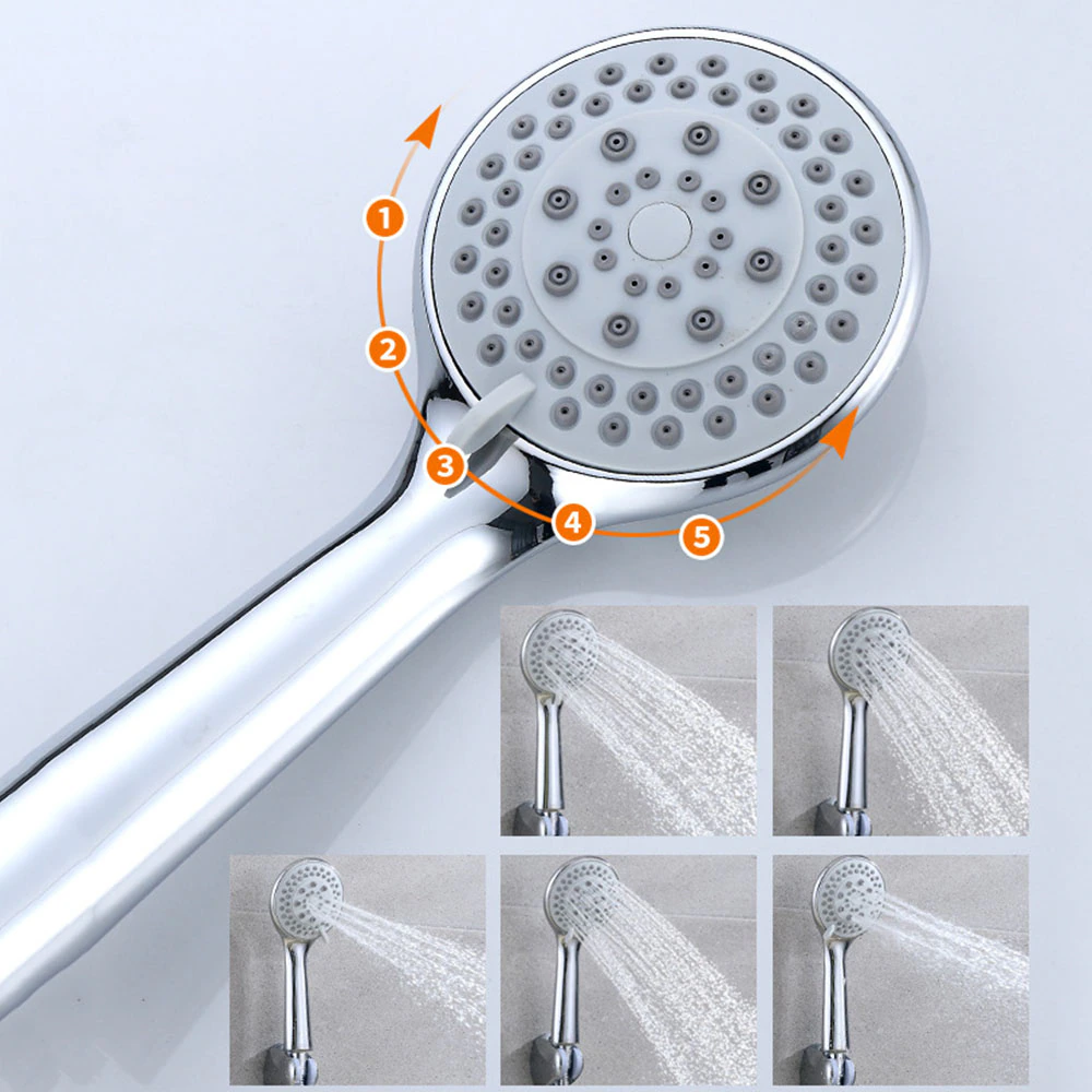 High Pressure 5 Settings Handheld Shower Heads
