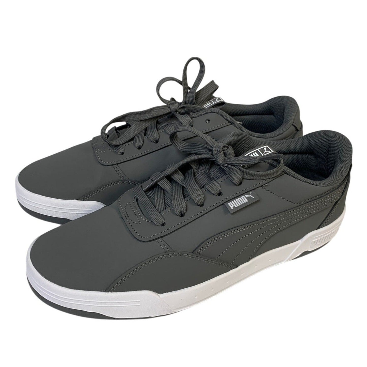 PUMA Men's Gray Faux Leather Soft Foam+ Skate Sneaker-Size 8.5