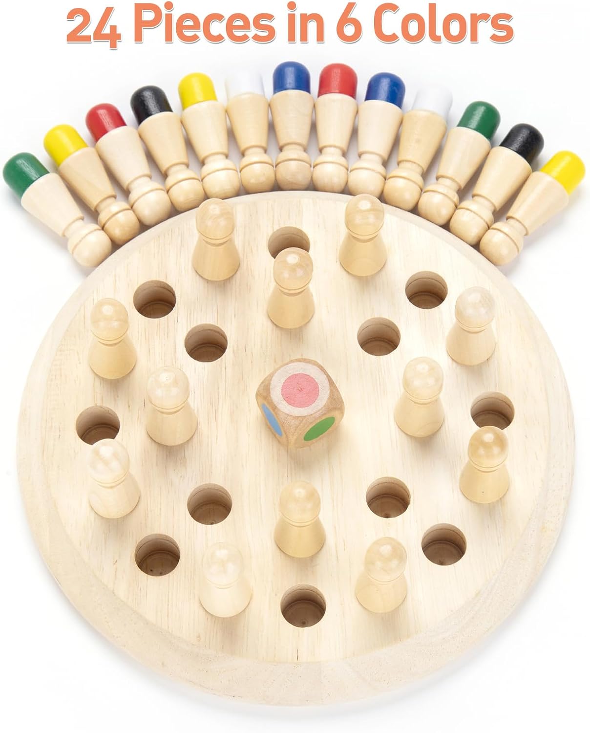 Montessori Wooden Memory Chess Matching Game