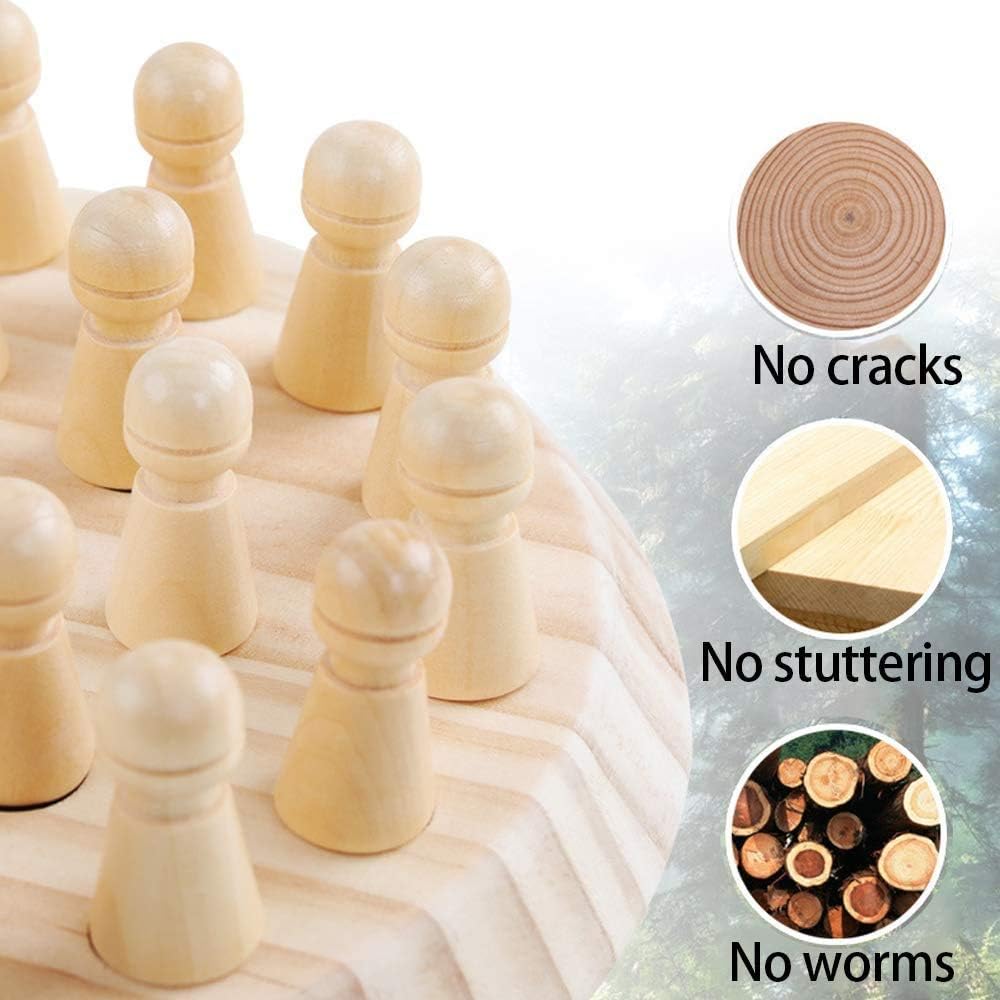 Montessori Wooden Memory Chess Matching Game