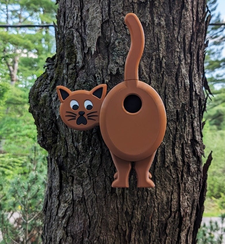 Comical Cat Butthole Birdhouse – Funny Outdoor Birdhouse – Unique Gag Gift for Backyard, Porch, or Garden – Weather-Resistant Cat Birdhouse