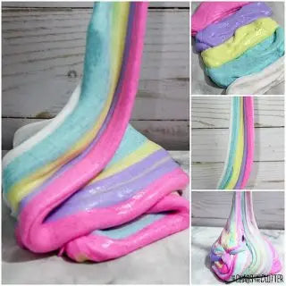 Unicorn Cloud Slime with Colorful Silk Texture
