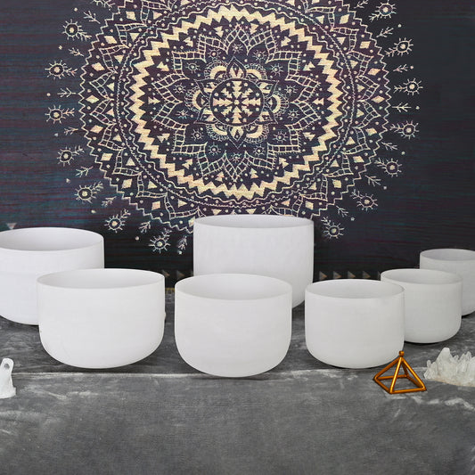 Authentic Crystal Singing Bowl Instrument - 6 & 7 inch