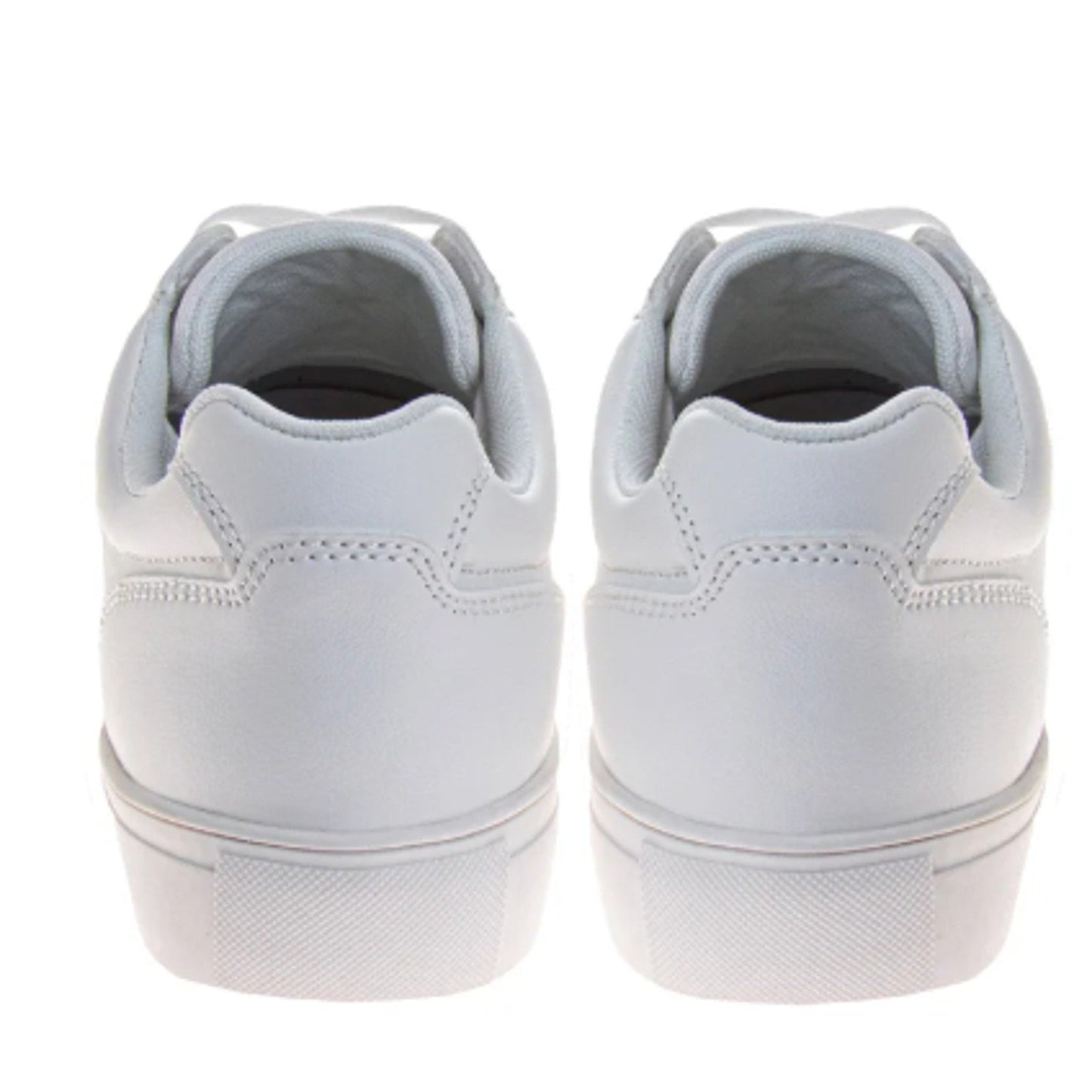 Perry Ellis Men's White Faux Leather Lace Up Low Top Sneakers-Size 10.5