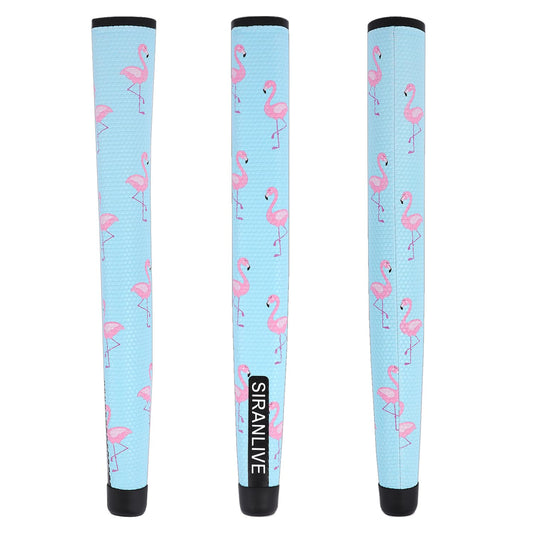 Flamingo-Print Leather Golf Putter Grip