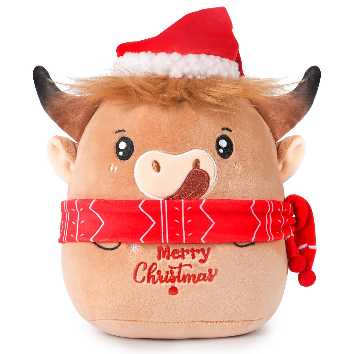 Christmas Highland Cow Plush - 10 Inch
