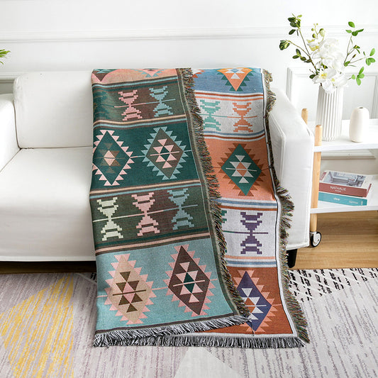 Western Design Thick Cotton Sofa Blanket