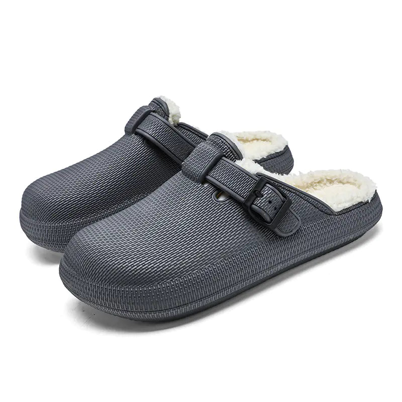 Unisex Fleece-Lined Eva Soft Bottom Slippers