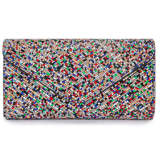 Rhinestone Envelope Clutch Handbag