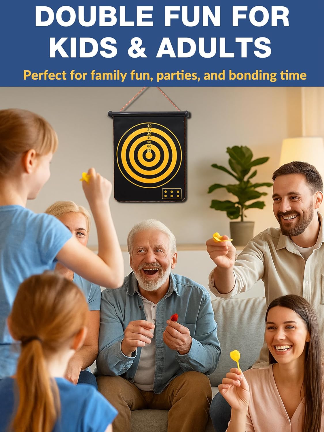 Magnetic Double-Sided Dartboard for Family Games