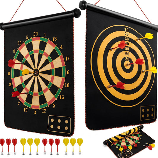 Magnetic Double-Sided Dartboard for Family Games