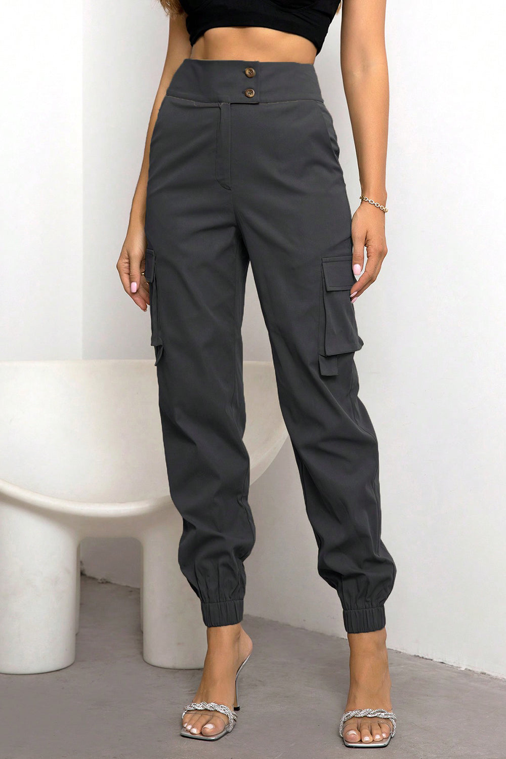 Street Sleek High Waist Cargo Joggers