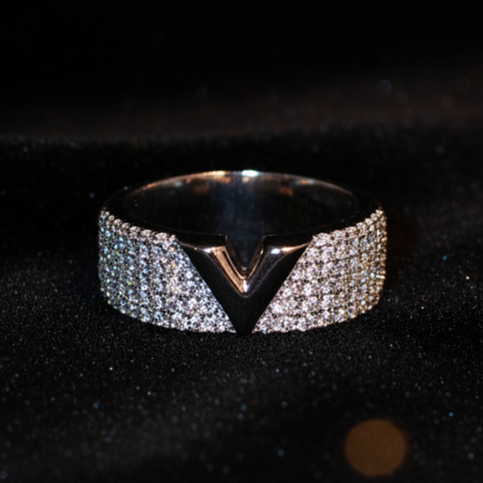 Rhinestone Letter Ring and Band