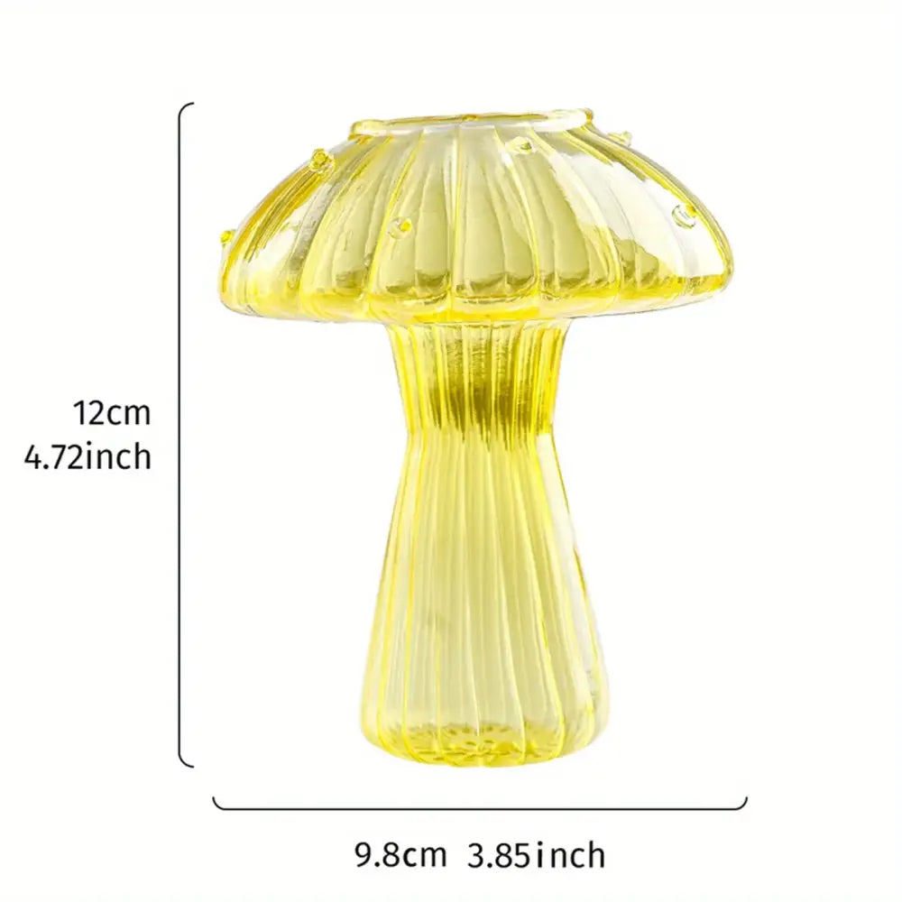 DecorBites™ Glass Mushroom Hydroponic Planter for Home & Garden