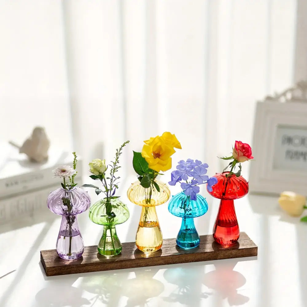 DecorBites™ Glass Mushroom Hydroponic Planter for Home & Garden