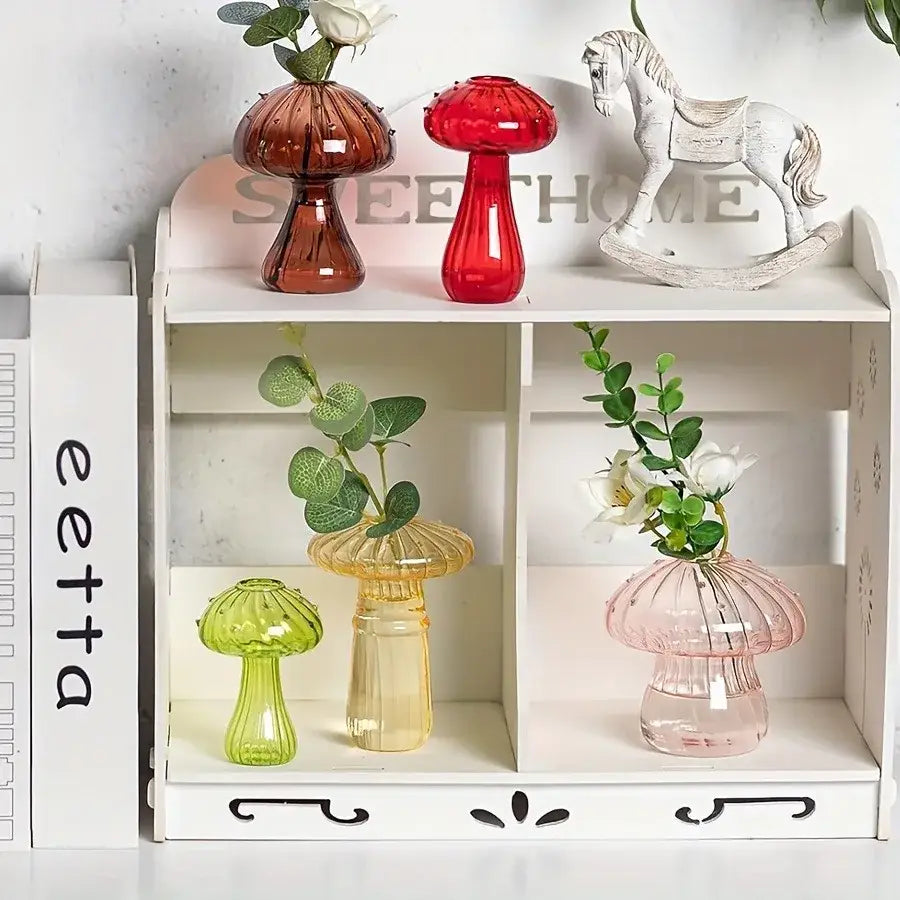DecorBites™ Glass Mushroom Hydroponic Planter for Home & Garden