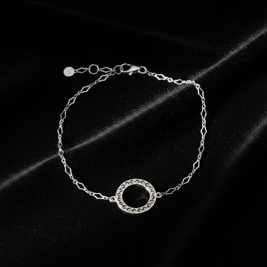 Delicate Stones Line Sterling Silver Bracelet