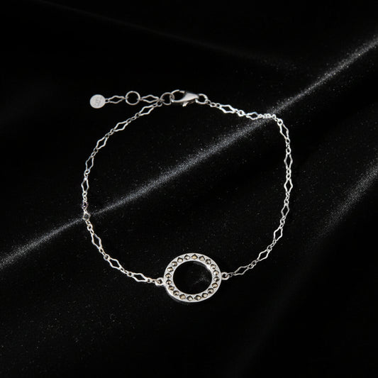 Delicate Stones Line Sterling Silver Bracelet