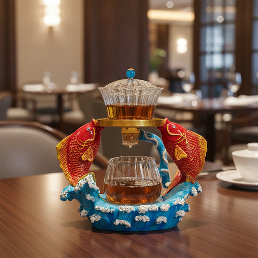 Koi Fish Glass Teapot Set with Infuser