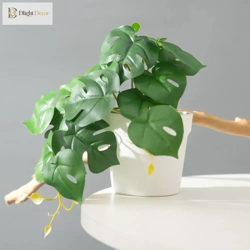 Dlight Decor 25cm Monstera Leaf Vine for Desktop and Holiday Decor