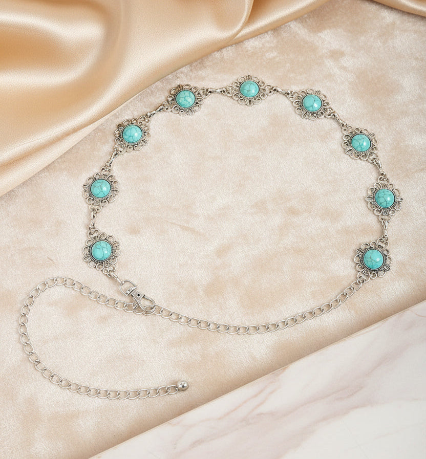 Vintage Turquoise Alloy Belt