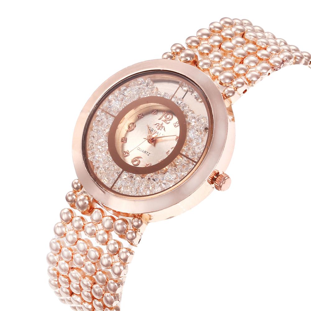 Rhinestone Liquid Sand Alloy Watch