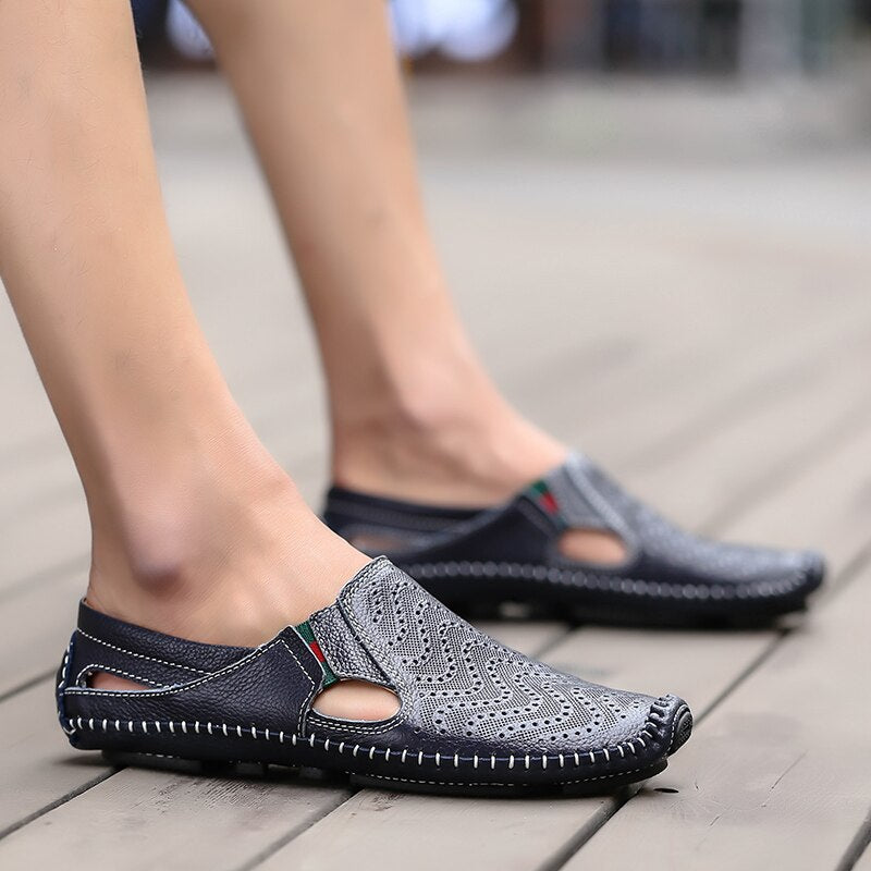 Genuine Leather Summer Flat Sandals