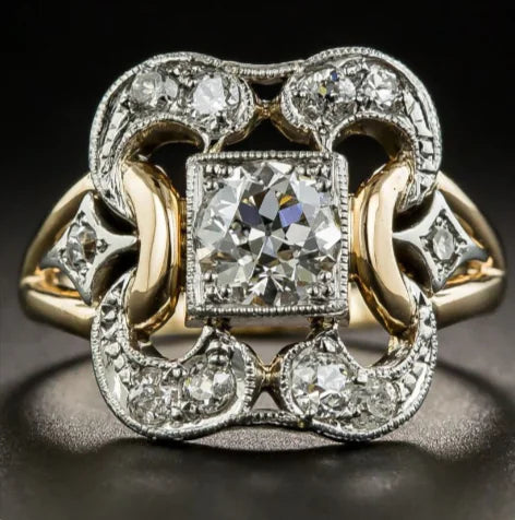 Vintage Geometric Zircon Ring