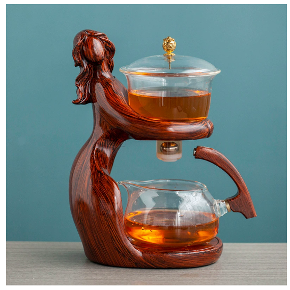Semi-Automatic Glass Kung Fu Tea Set with Infuser