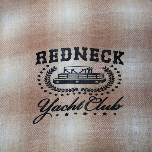 Hand Printed Women's Redneck Yacht Club Flannel Hoodie- XXL