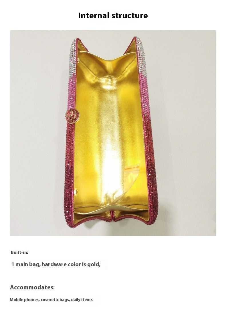 Gradient Rhinestone Evening Clutch Bag