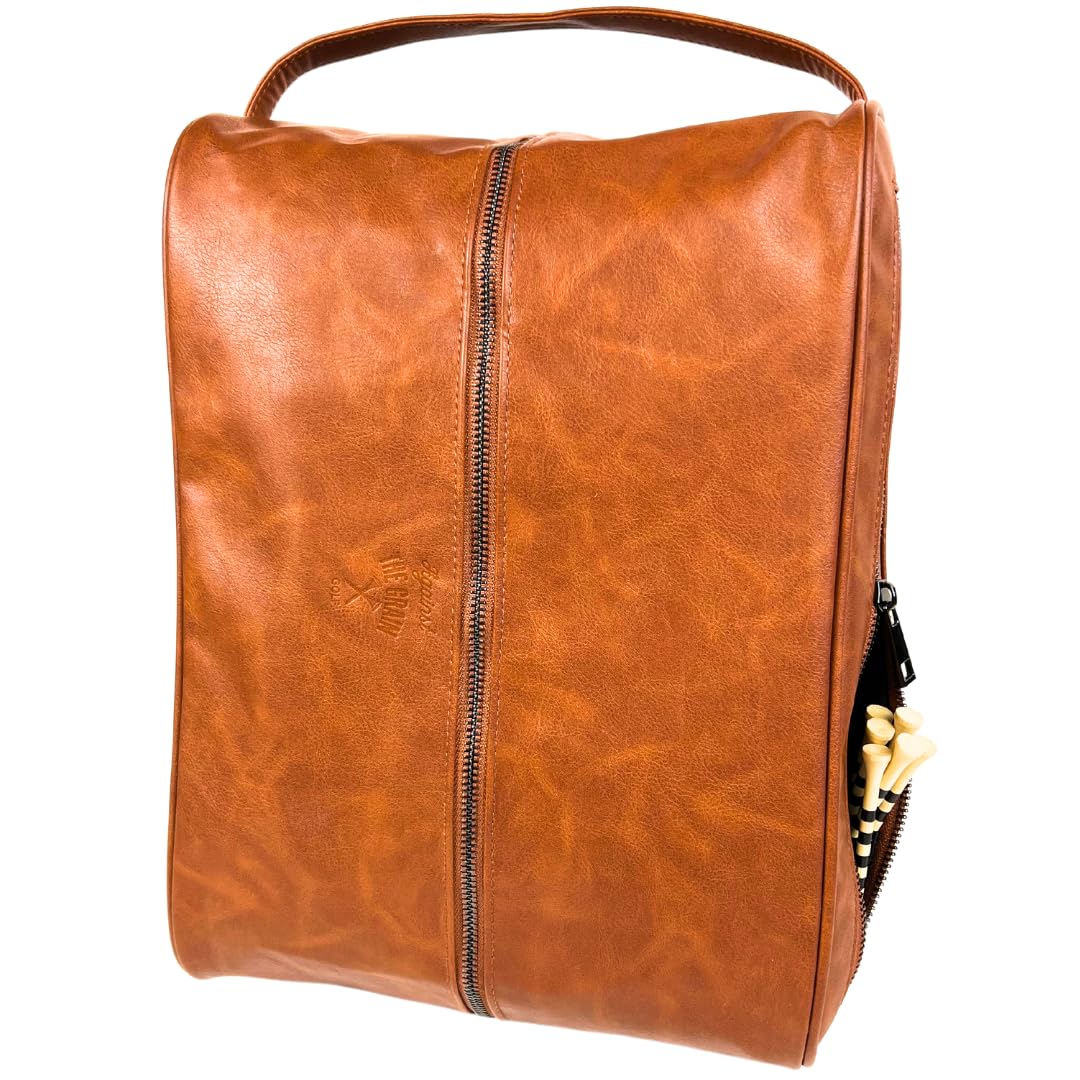 Premium Faux Leather Golf Shoe Bag